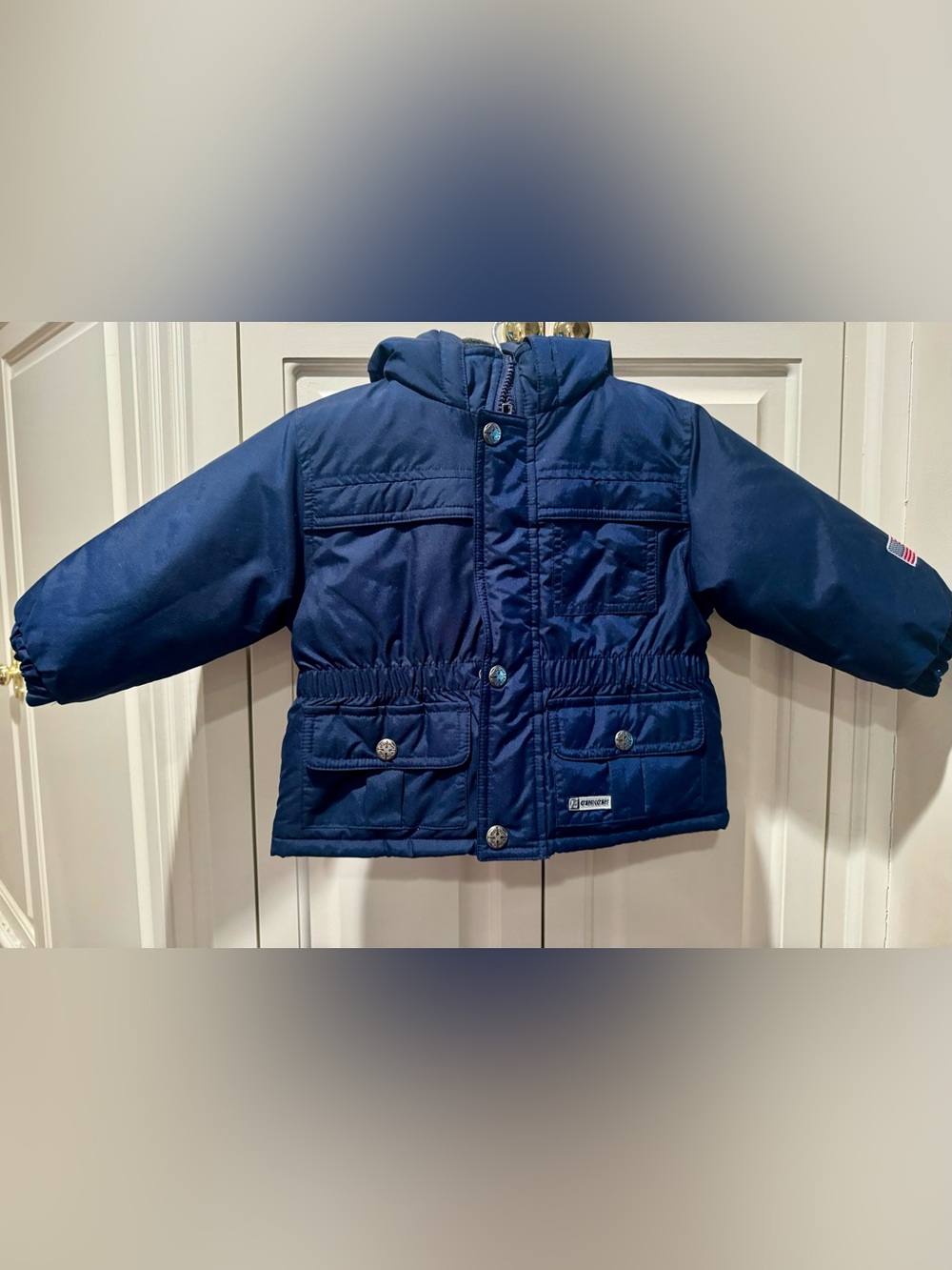 Baby Boy’s Oshkosh Navy Blue Hooded Jacket - Size 12 Months